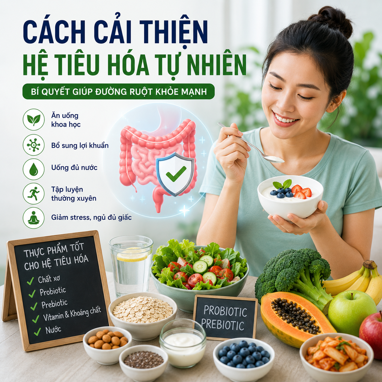 Cách cải thiện hệ tiêu hóa tự nhiên – 10 thói quen giúp đường ruột khỏe mạnh